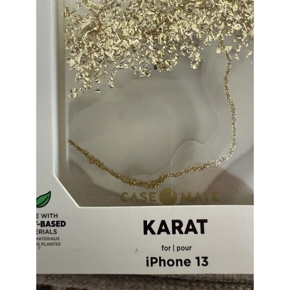 Case-Mate Case for iPhone 13 Gold Karat Marble Design New - Picture 2 of 5